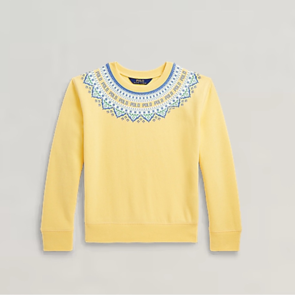 Ralph Lauren Yellow Sweater with Blue Pattern